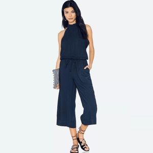 Cloth & Stone Halter Mock Neck Chambray Jumpsuit